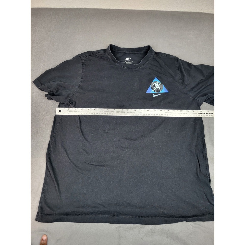 Nike Running T Shirt Mens XL Black Lightweight Crew Neck Graphic Global Artistic
